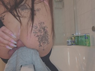 I fuck myself in my tattooed ass, hot anal riding with a big cock. own cock in ass selffuck self