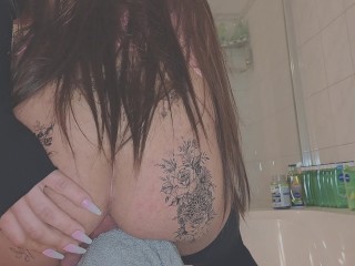 I fuck myself in my tattooed ass, hot anal riding with a big cock. own cock in ass selffuck self