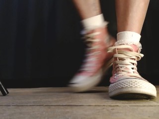 White Ruffled Socks Pink Converse Sneakers Tease