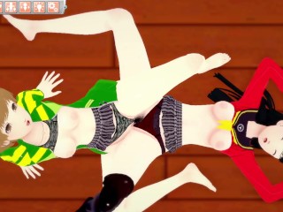 Yukiko Amagi and Chie Satonaka have hot lesbian sex