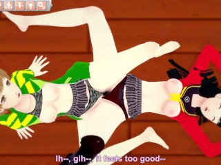 Yukiko Amagi and Chie Satonaka have hot lesbian sex