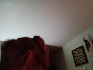 Cock sucking wife deep throat while she asks if she os the best cock sucker ever