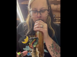 BBW step mom milf 420 smoking fetish wake and bake bong hits