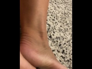 Only feet and very close view for my perfect dry feet after bath