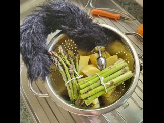 Trashy Kiwi MILF retrieves and reinserts Butt Plug tail after it falls out while pissing in toilet