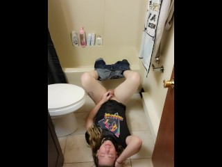 Desperate Transgirl Pees Everywhere!