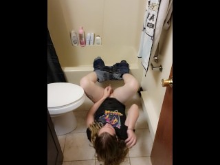 Desperate Transgirl Pees Everywhere!