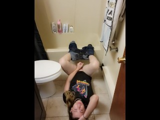 Desperate Transgirl Pees Everywhere!