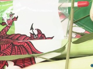 Lovely secretaries fucking with two horny guys in the office