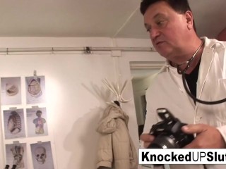 Beautiful and Very Pregnant Babe Fucks the Doctor