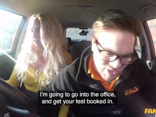 Fake Driving School - Busty Tattooed blonde getting fucked before her Driving Test