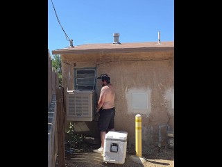 Public dildo riding in my back yard