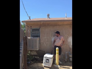 Public dildo riding in my back yard