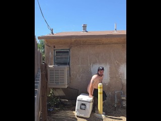 Public dildo riding in my back yard