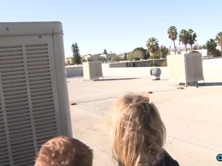 Naughty slut fucking with a stranger in the public bathroom