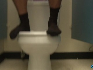 Naughty slut fucking with a stranger in the public bathroom