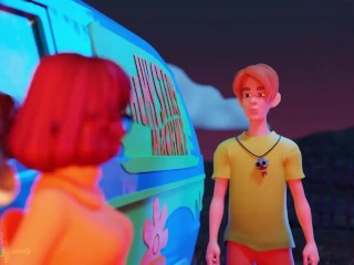 VELMA PLAYS WITH HER PUSSY WATCHING SCOOBY DOO PORN