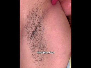 Licking my Own sweaty Armpit! Filthy Slut Odor Fetish!