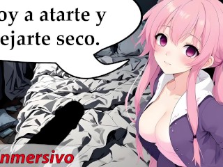 JOI Extremo, una loca te ata y te folla sin parar. Rol Hentai con voz en español.