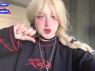 May i cum in my tights and then fill your mouth with real SQUIRT? Hot teen Goth girl videocall you