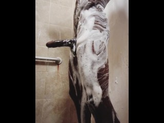 Shower 🚿time vibe with a big 10 inch black dick!!! 😱 public shower 24 hour fitness