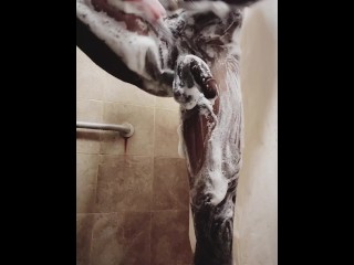 Shower 🚿time vibe with a big 10 inch black dick!!! 😱 public shower 24 hour fitness