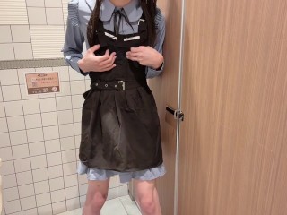 🍊【女装】青と黒のかわいい地雷系コーデでオナニーしてみた❤️