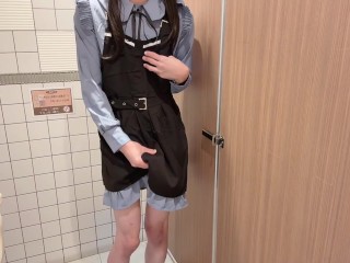 🍊【女装】青と黒のかわいい地雷系コーデでオナニーしてみた❤️