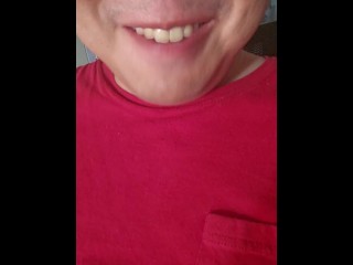 Man enjoying a sprite, licking and smacking lips