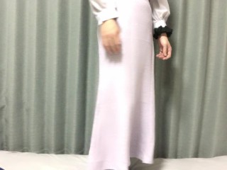 【男の娘】オフィスカジュアル風コーデでローションオナニー