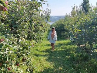 Walking naked in a orchard and pick some apples!