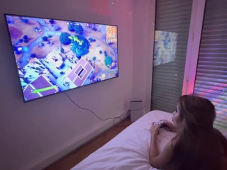 Asian Girl With Big Tits And Ass Gets Fucked Hard While Playing Fortnite | Krystal Rolls