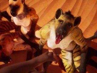 Group of sexy furries pack fuck a lucky guy to make him cum in Wild Life sex