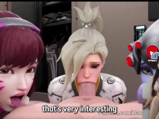 Dva x Mercy x Widowmaker gang bang is definitely what your cock needs | Overwatch harem hentai react