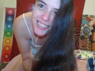 Brushing my Long Brunette Hair Flashing My Hirsute Bush Pussy Hair Fetish Onlyfans ManyVids Slut OF