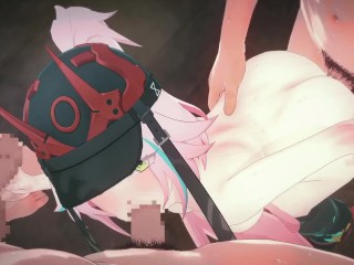 【崩壊スターレイル】乱破(らんは)が複数人におっぱい揉まれ攻められる3Dエロアニメ動画。(ランハpart2。