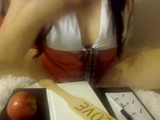 Teacher MindySueLove Welcomes Her Students To Her Naughty Slutty Class And Eats Her Apple Riding You