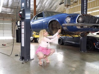 ASMR: Blonde Shows Ass in Micro Skirt While Taking Measurements