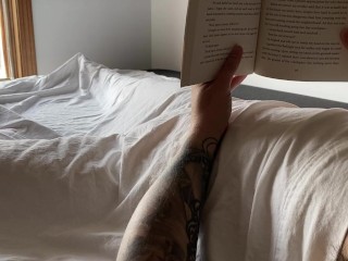 Preview of pissing in bed while reading a book - full vid on fansly