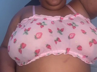 Stroke you cock while i try on sheer clothes