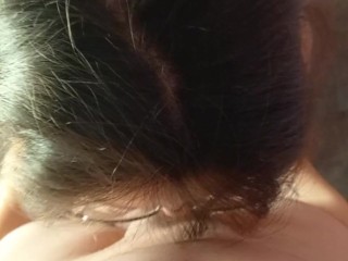 She gives me a throat blowjob, I came on her face.