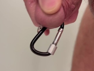 PA carabiner, oozing fluid