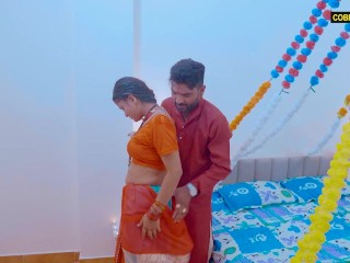 Sexy lady enjoyed her suhagrat night and fucked hard