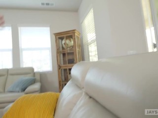 JAY'S POV - PERFECT BRUNETTE STEP SISTER PAIGE OWENS GETS HER HAIRY PUSSY STRETCHED OUT