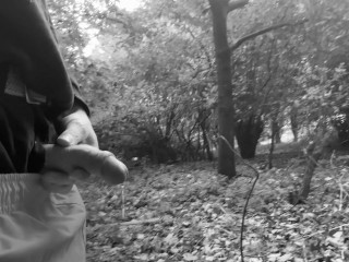 Another woodland walk and piss desperation. Watch my cock grow and throb as piss squirts out