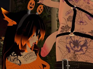 Sexy Catgirl Gets SURPRISE FUTA CREAMPIE While Trick or Treating (ft. FelicityVR)