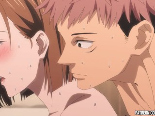 Jujutsu kaisen hentai Kugisaki gets a creampie in her tight pussy