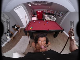 VRB Trans: Busty Brazilian T-Girl with a Big Dick Fucked on a Pool Table | VR Porn