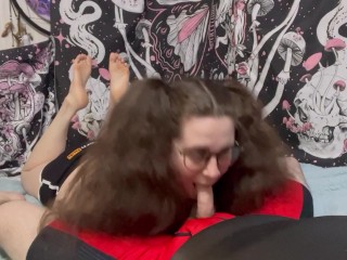 BBW Deepthroats Throbbing Hard Cock Cum In Mouth