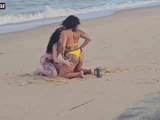 TWO LESBIAN GIRLS PLAYING ON THE BEACH THEY WERE CATCHED BY A TOURIST AND HAD THEIR ASS FUCKED